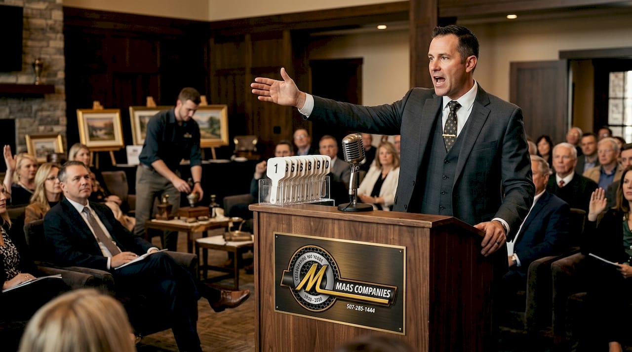 Auctioneer hosting live auction event