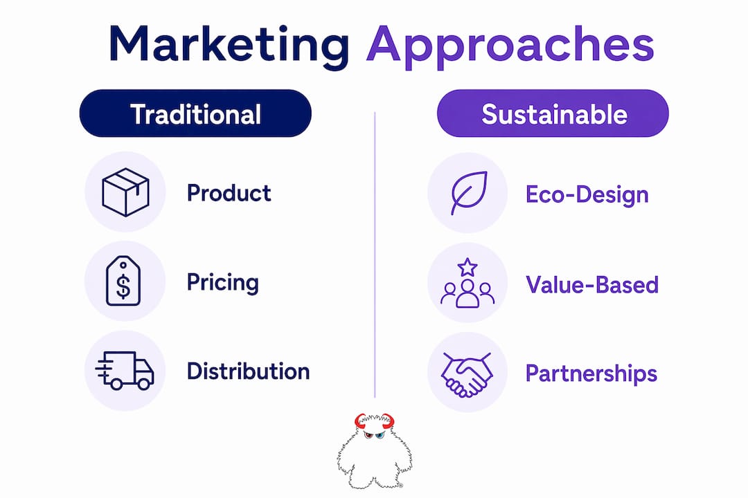 Infographic comparing traditional vs sustainable marketing