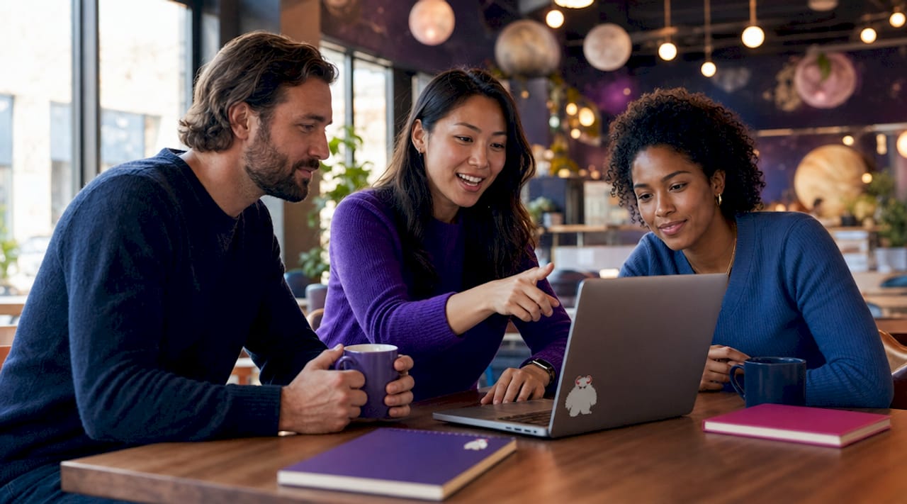 Marketing team discussing campaign data