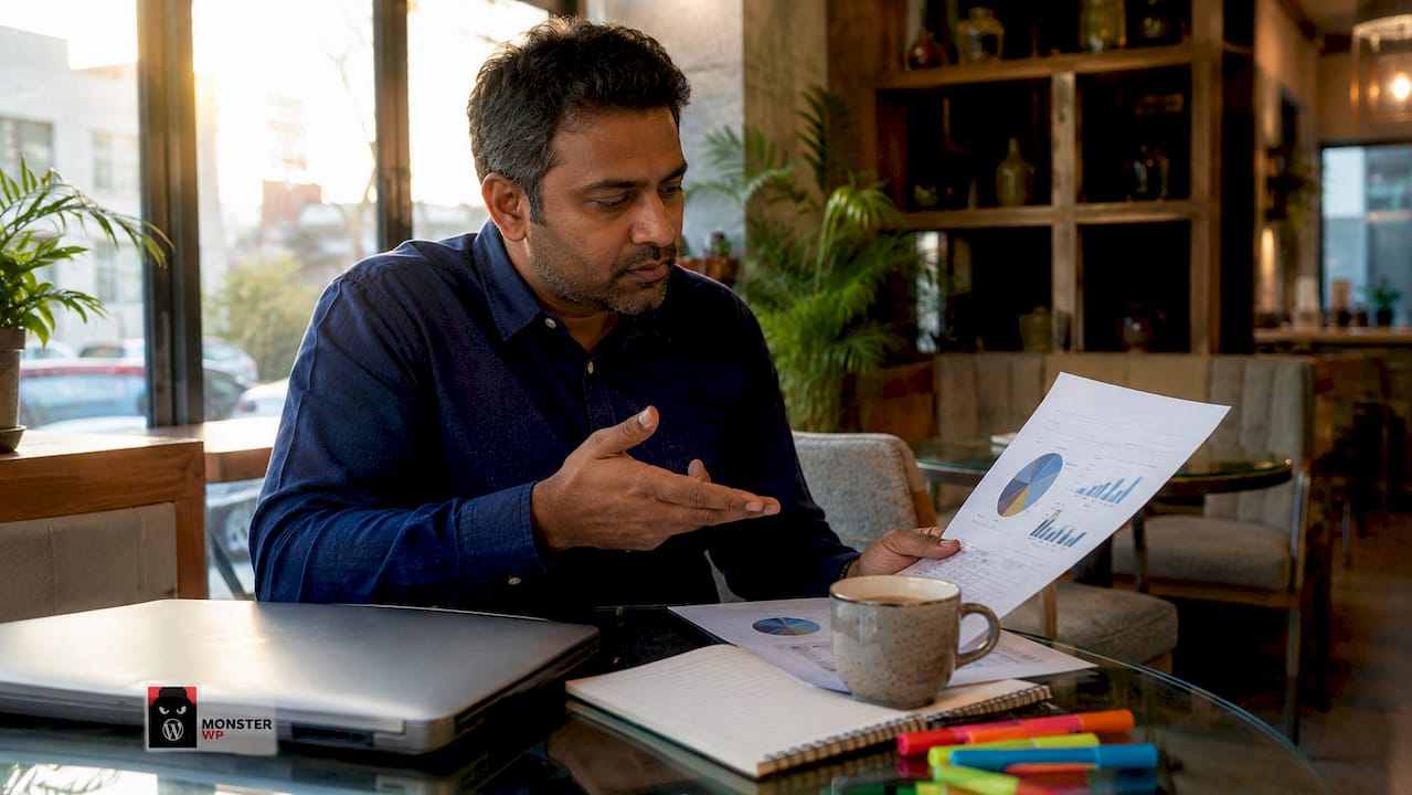 Marketer analyzing AI customer data reports