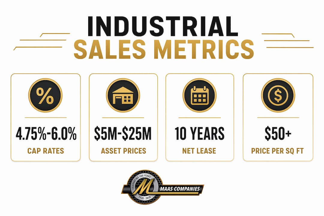 Infographic summarizing industrial sales financial metrics