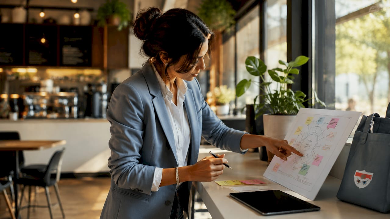Businesswoman planning account-based marketing