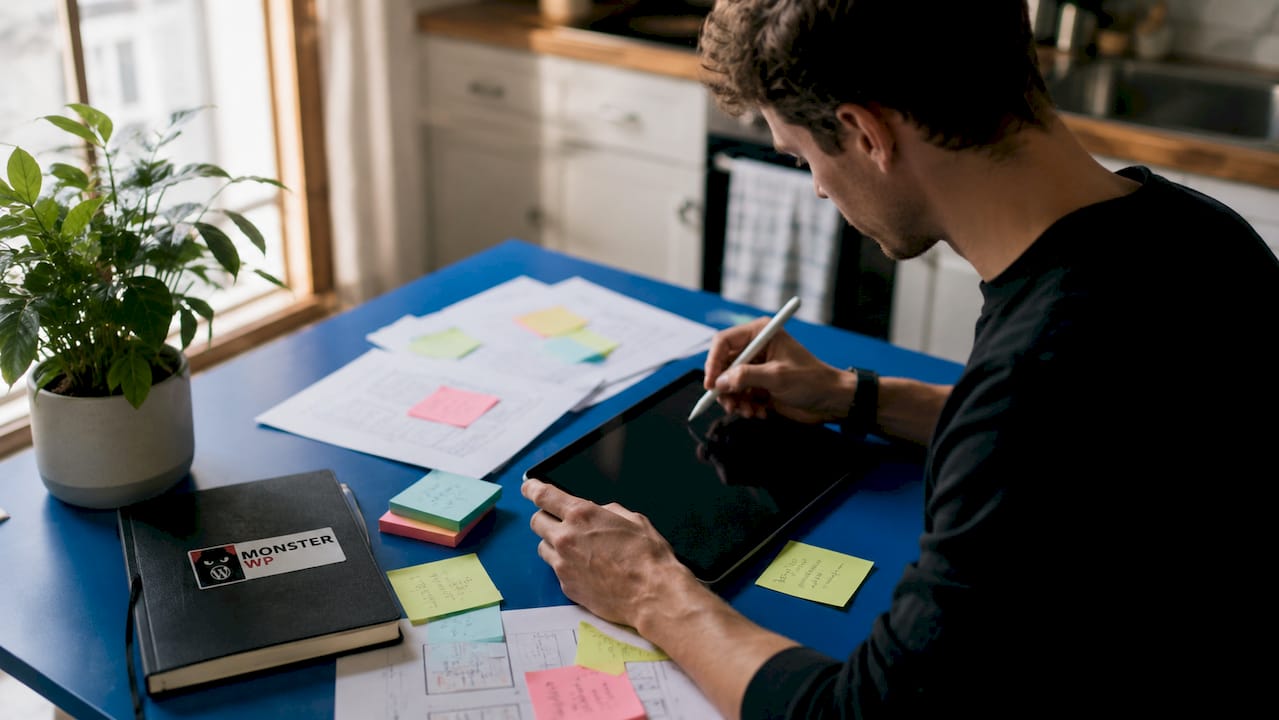 Hands managing digital assets on devices