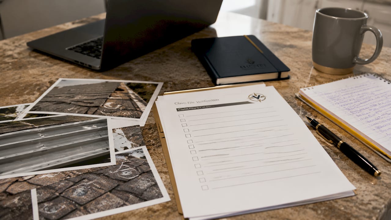 Overhead of claim file checklist and damage inspection notes