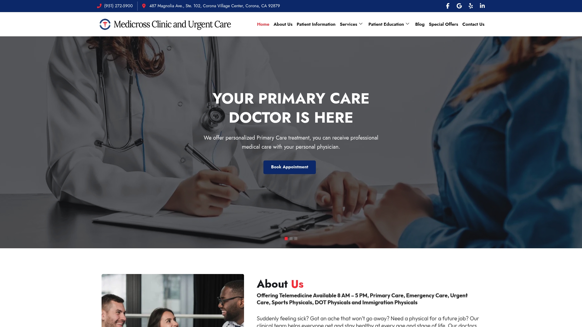 https://medicrosscliniccorona.com
