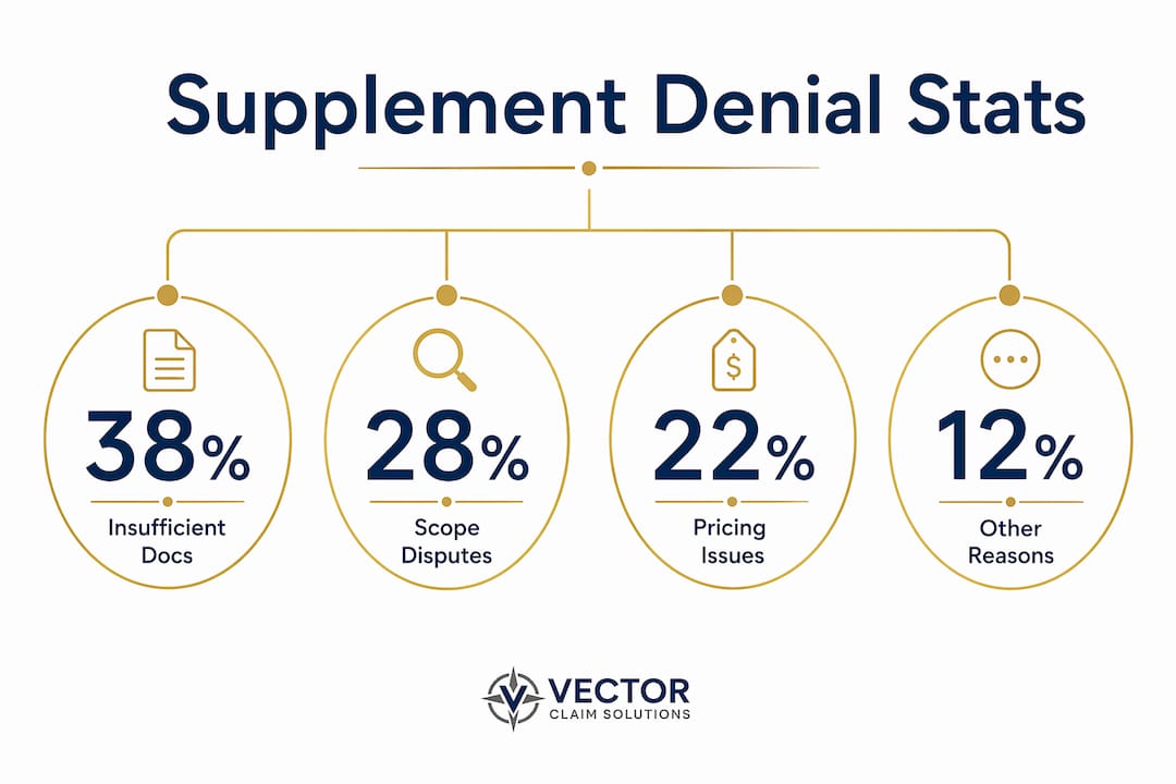 Infographic showing supplement denial statistics