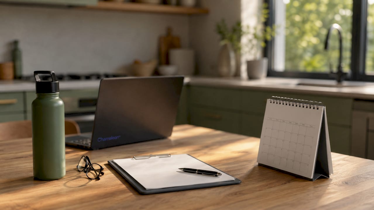 Insurance forms and office desk setup