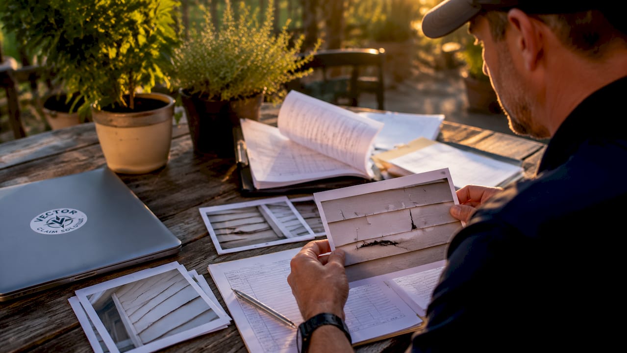 Organized property damage claim documents