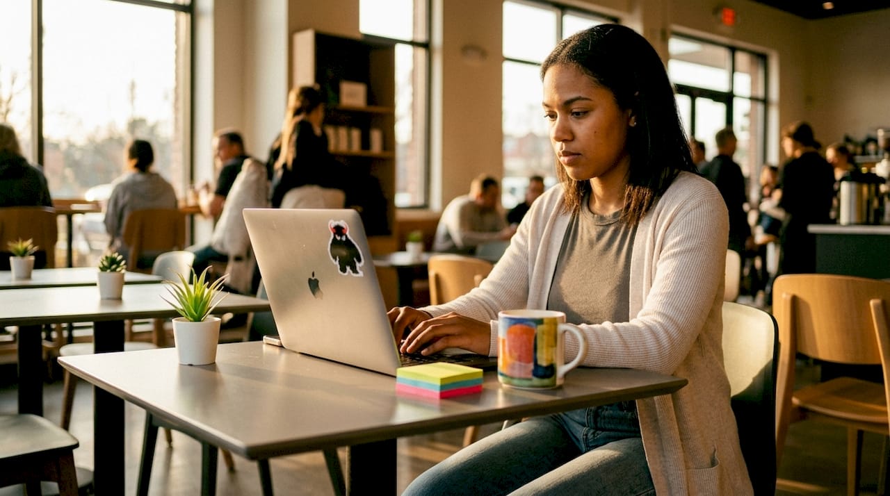 Entrepreneur composing cold outreach email