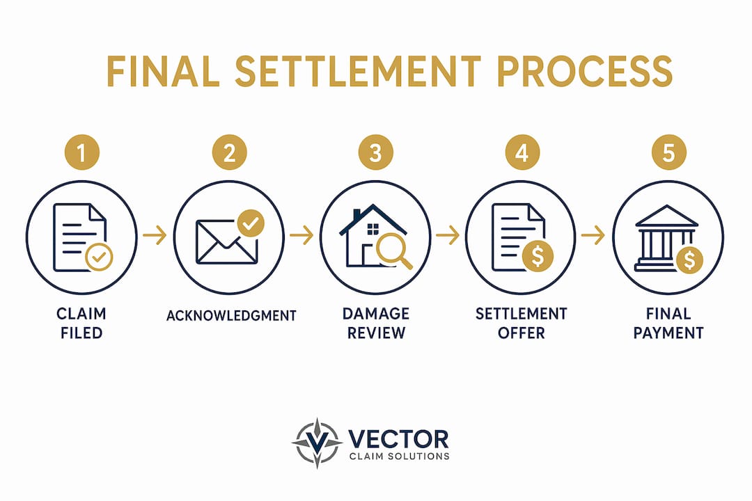 Infographic showing final settlement process steps