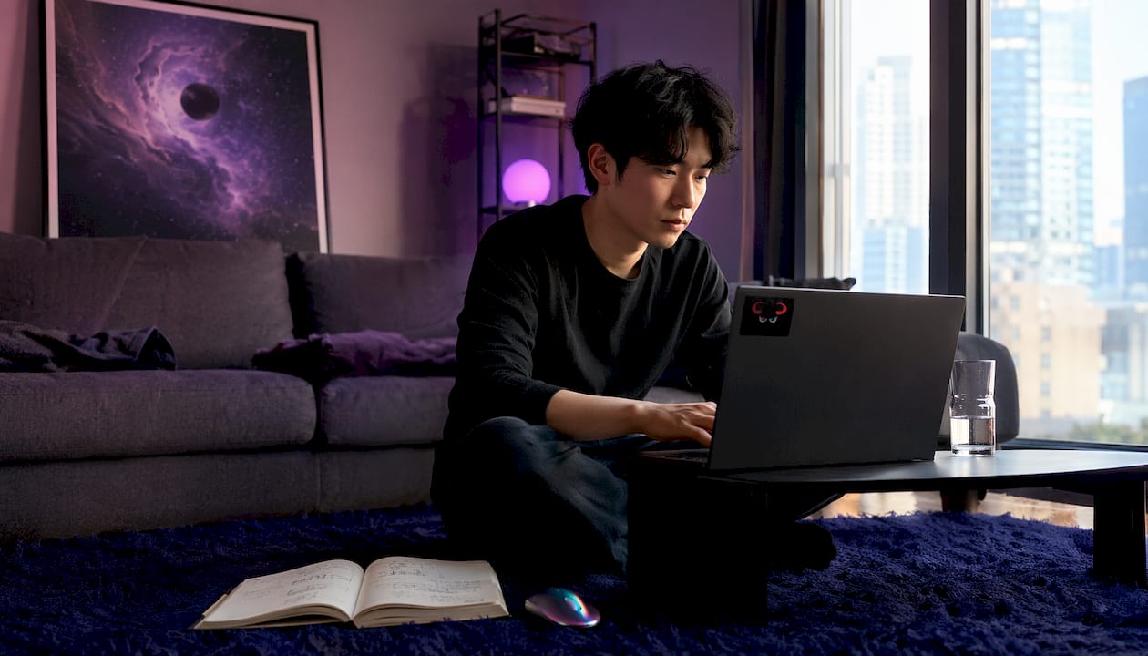 Hands typing SEO analysis notes on laptop keyboard