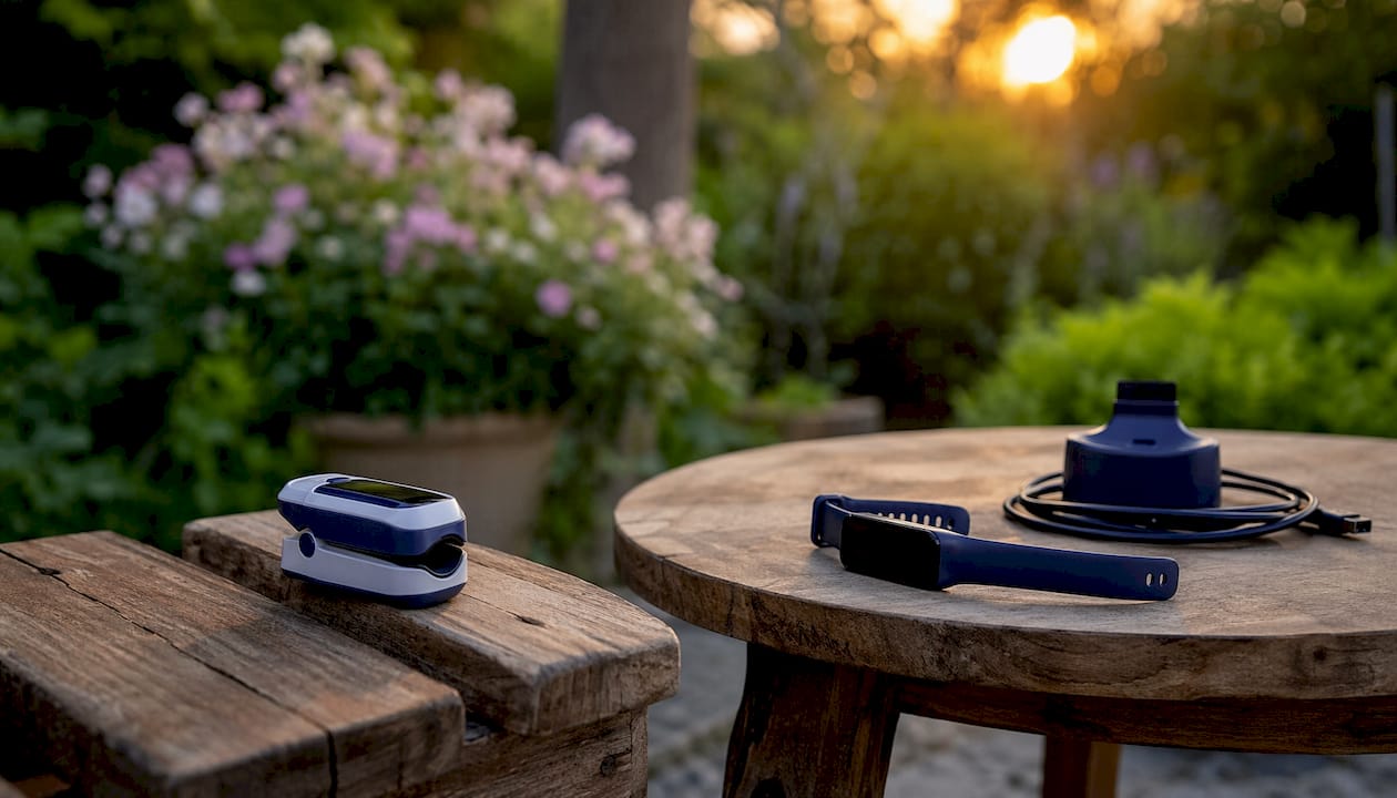 Wearable health sensors arranged on home table