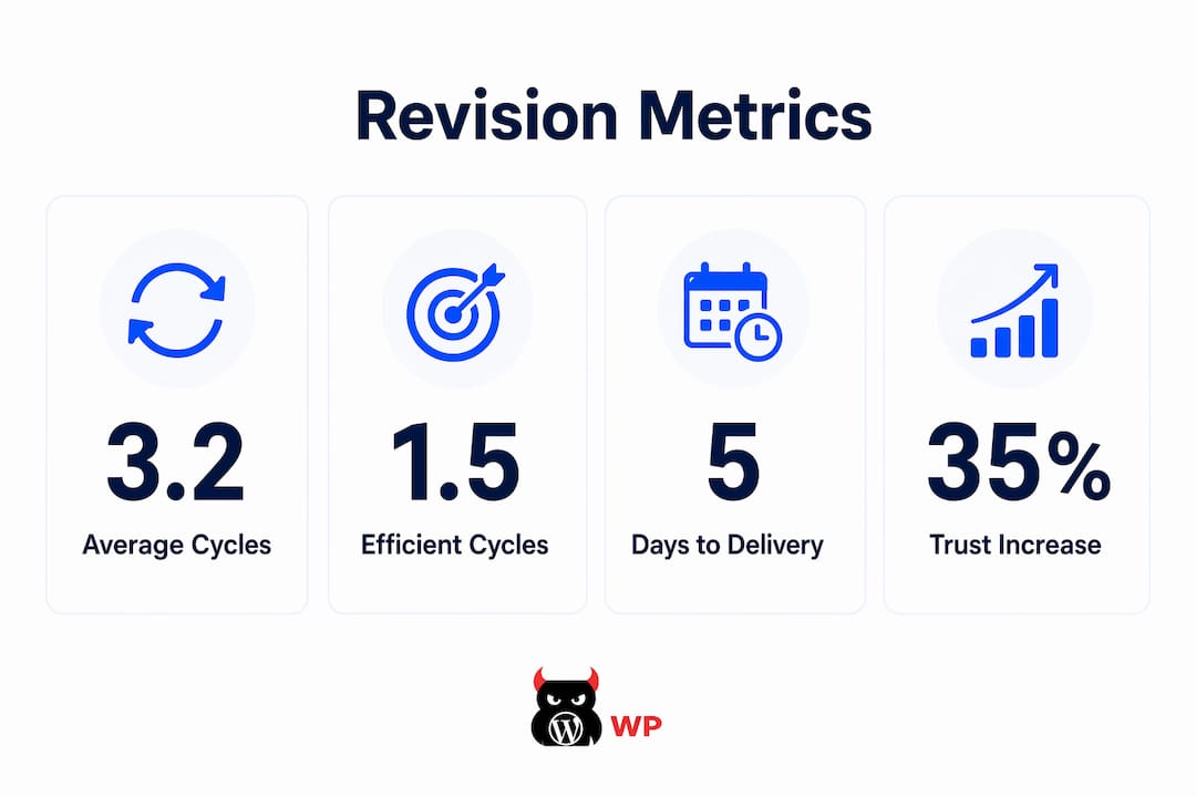 Infographic showing revision cycles and impact statistics