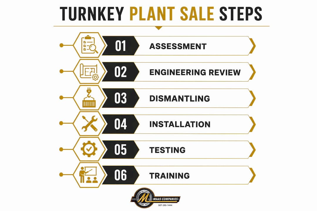 Infographic illustrating turnkey plant sale lifecycle