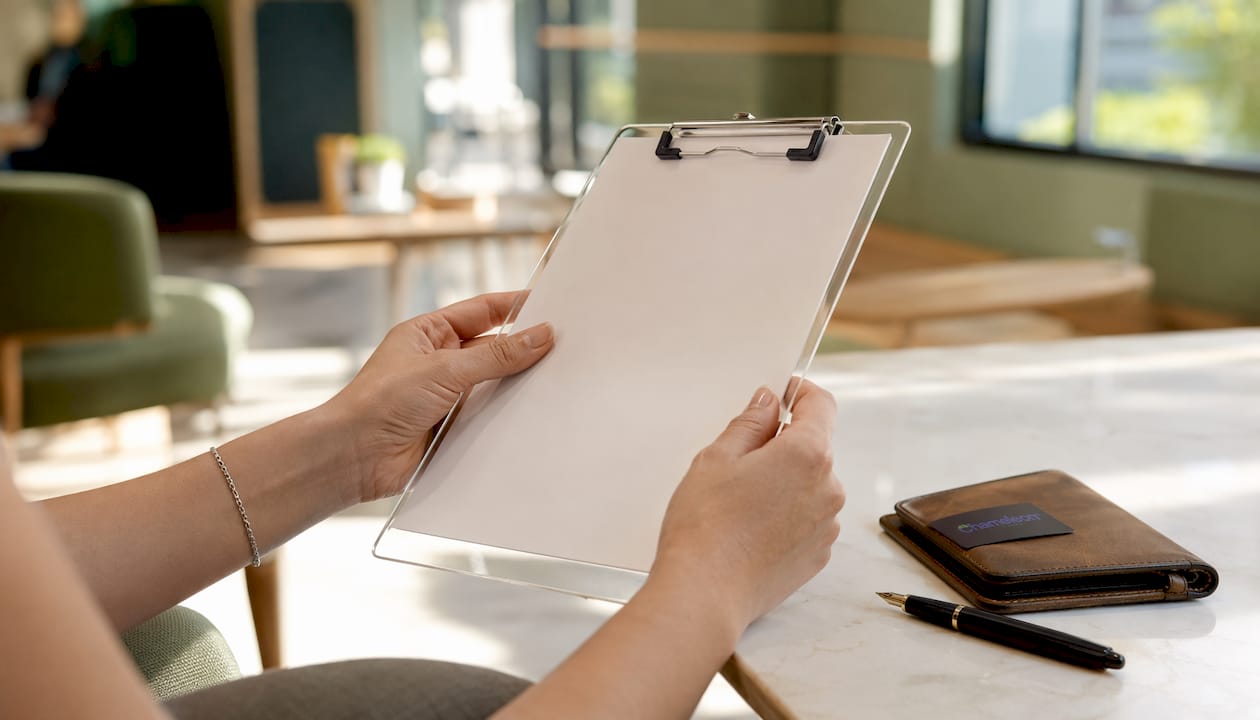 Hands holding clipboard in medical billing dispute setting
