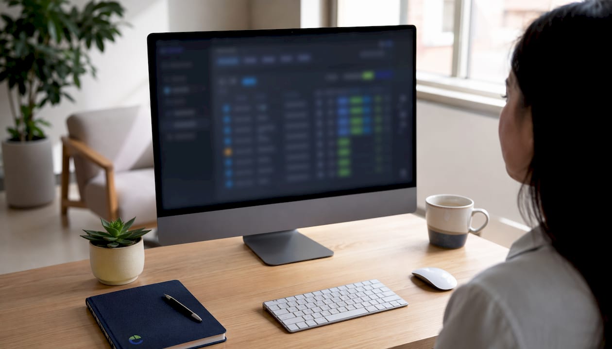 Digital scheduling dashboard setup in telehealth office