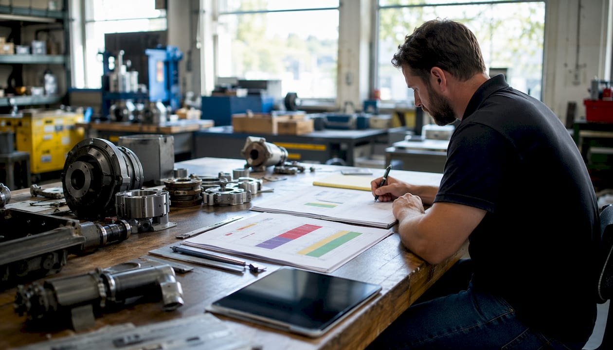 Overhead of industrial equipment parts and auction data