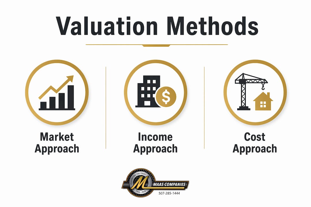 Infographic comparing core industrial valuation methods
