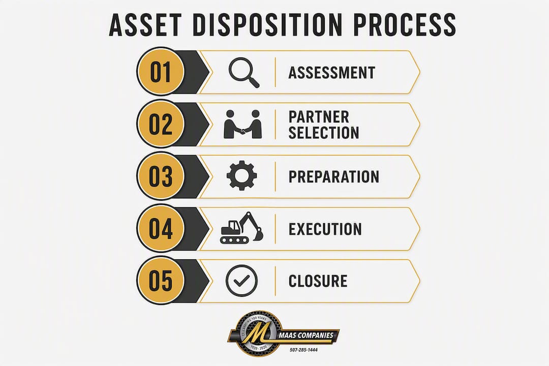 Infographic showing asset disposition process steps