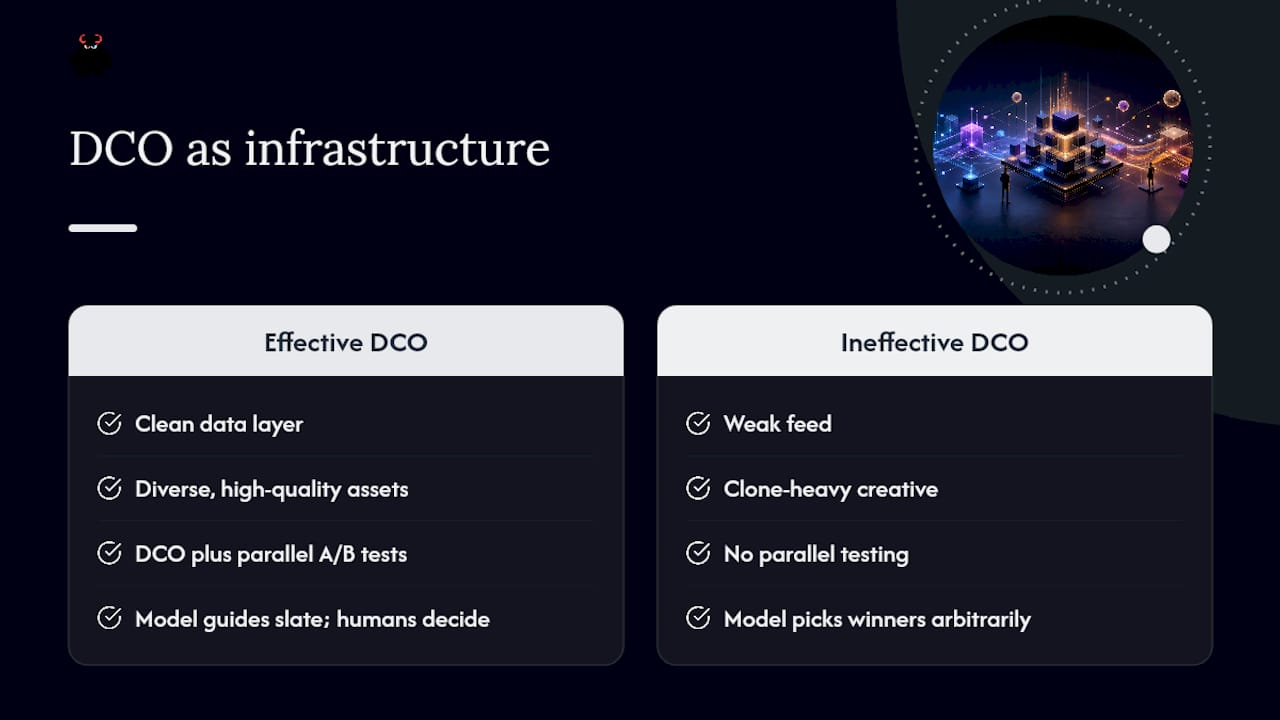 DCO is infrastructure, not a campaign feature - overview diagram