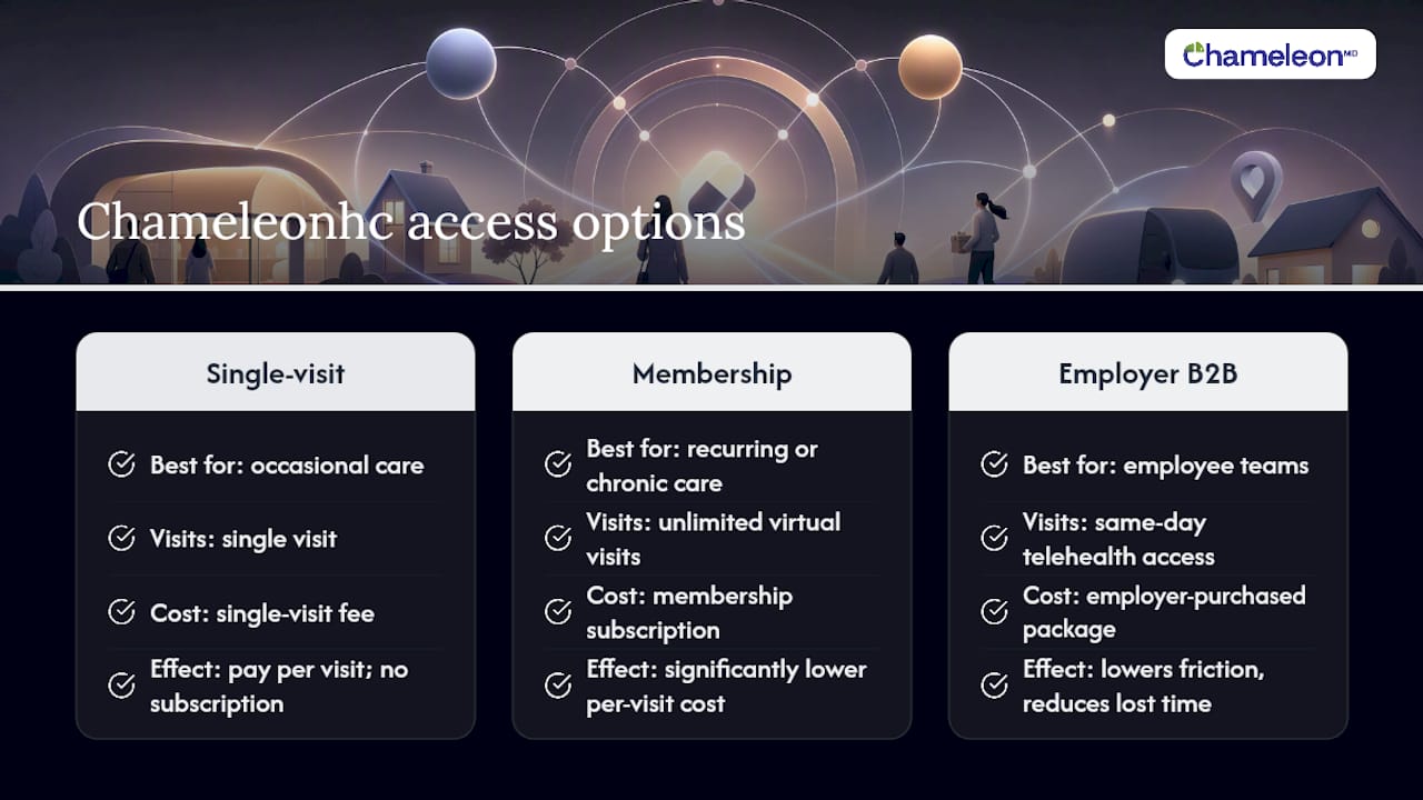 How do Chameleonhc's plans affect your prescription access and costs? — overview diagram