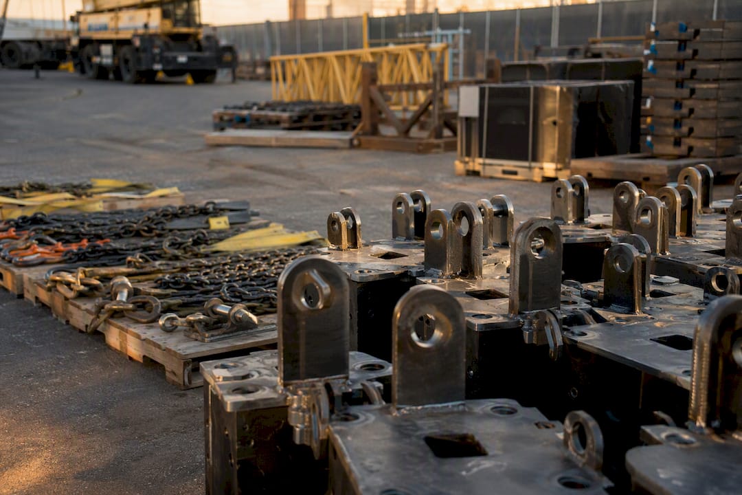 Staged contractor equipment and materials for sale