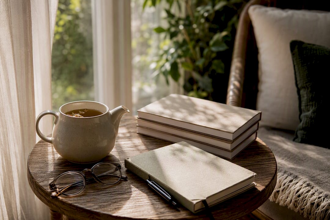 Therapeutic education materials and tea setup