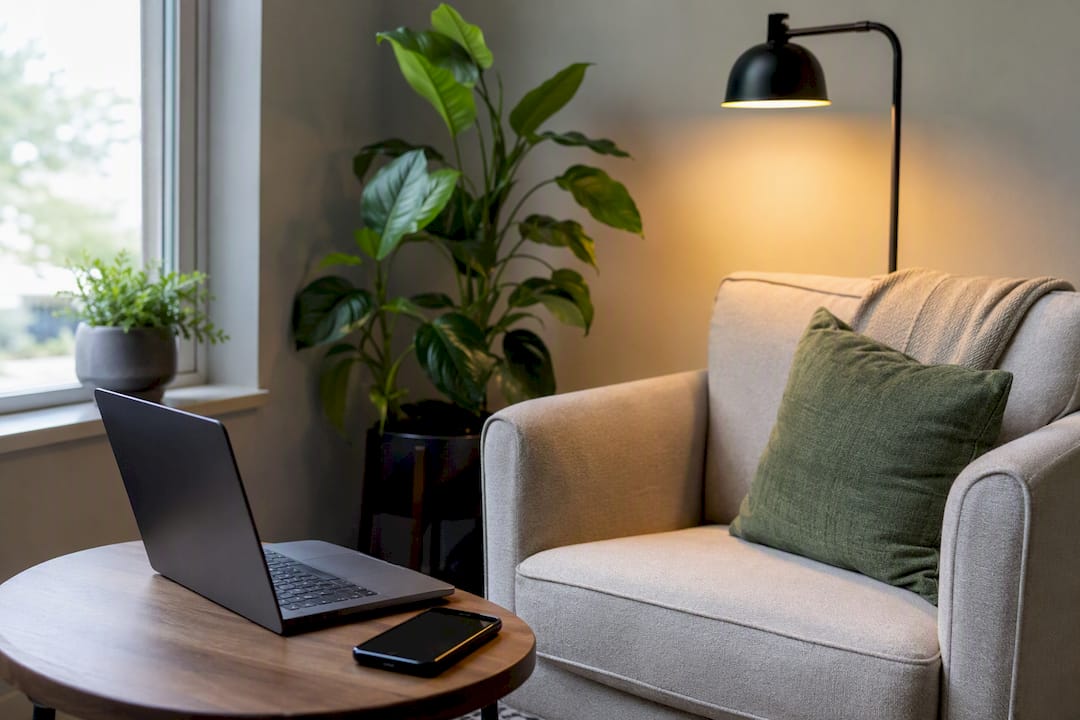 Home telehealth setup without screen activity