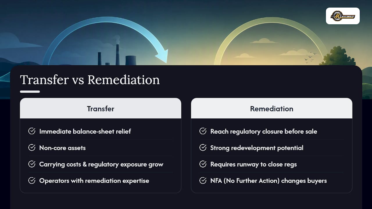 When Does Liability Transfer Beat Remediation-First? — overview diagram