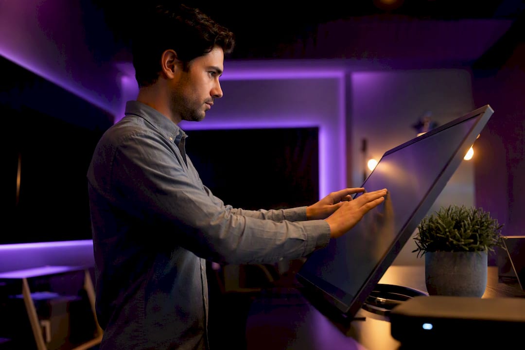 Hands uploading offline conversion data at desk