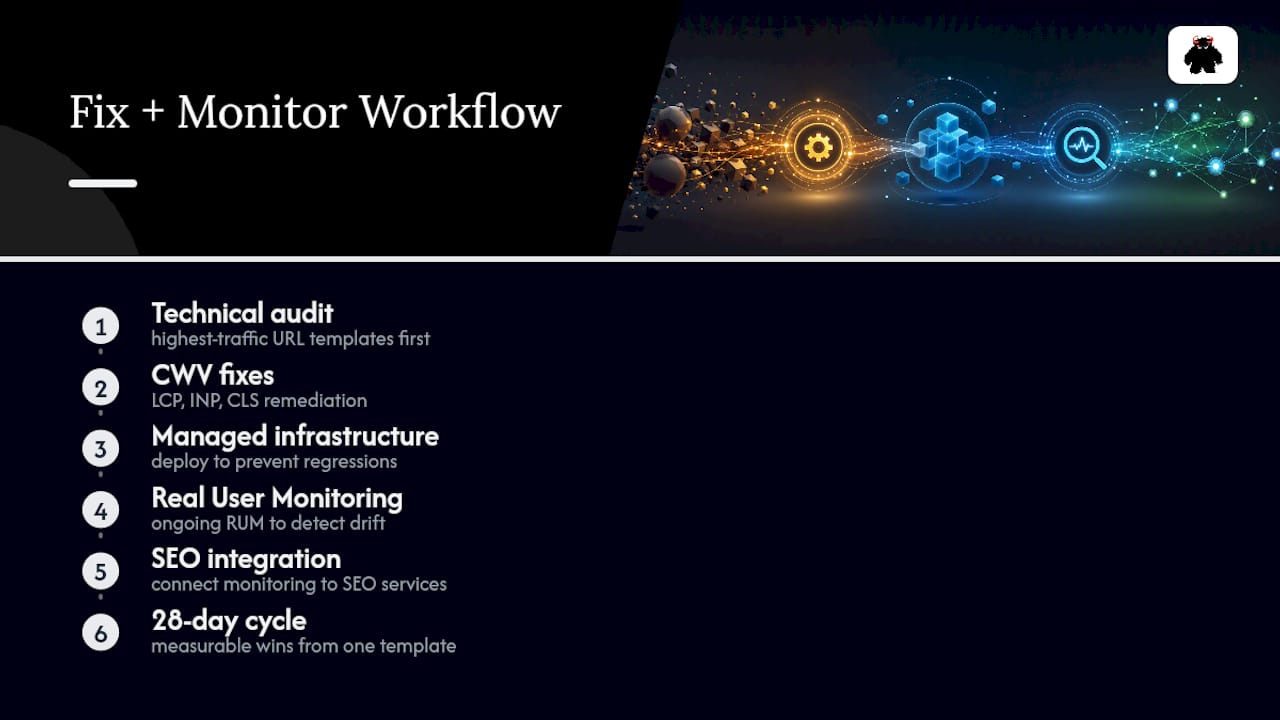 Get Core Web Vitals Fixed and Monitored, Not Just Patched Once - overview diagram