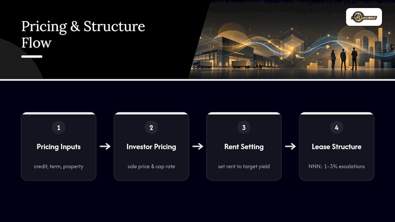 Diagram linking sale price and lease rate factors