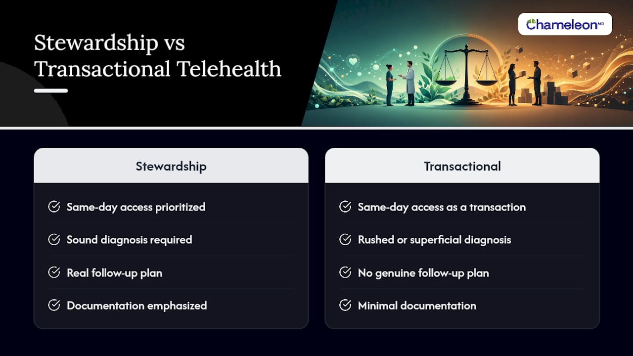Balancing Fast Access With Responsible Prescribing — overview diagram