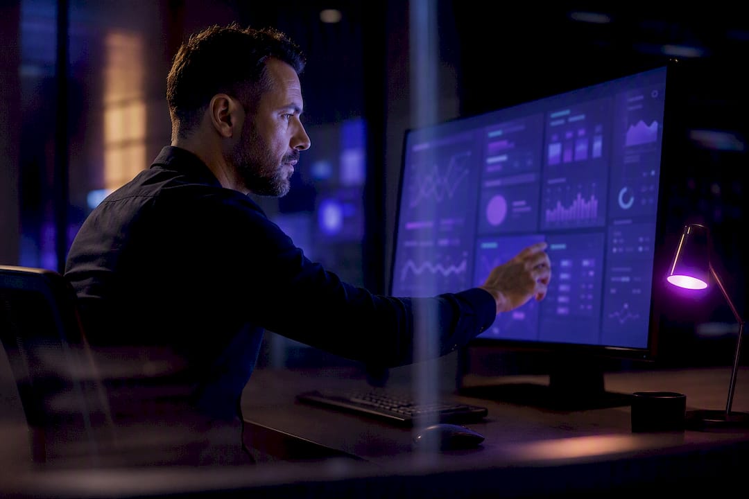 Strategist reviewing B2B advertising campaign