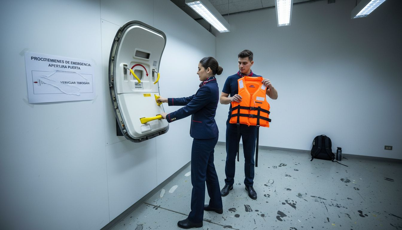 Los estudiantes ponen en práctica sus conocimientos utilizando un simulador durante las sesiones de formación.