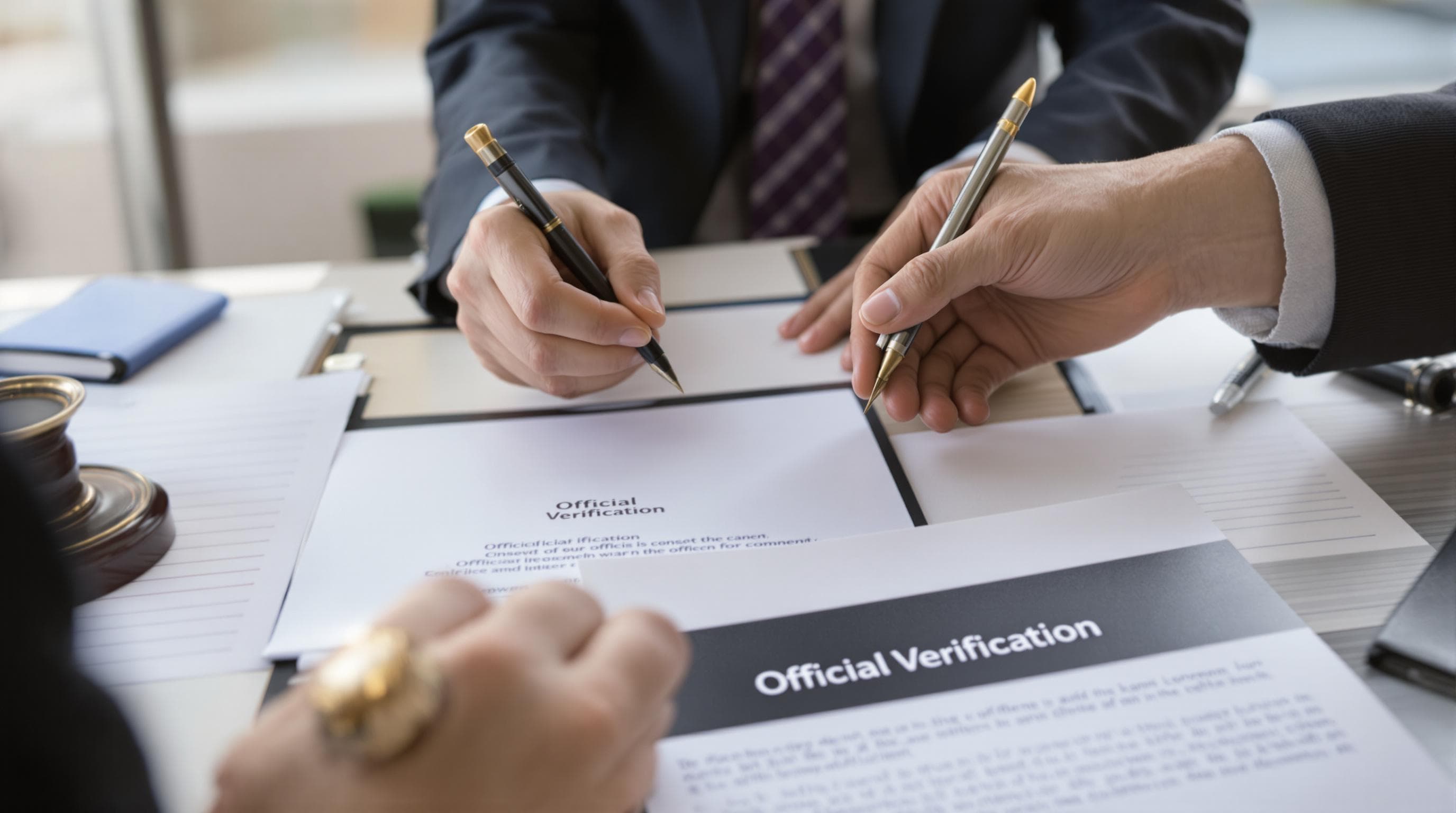 Notary verifying ID during Ontario consent letter signing
