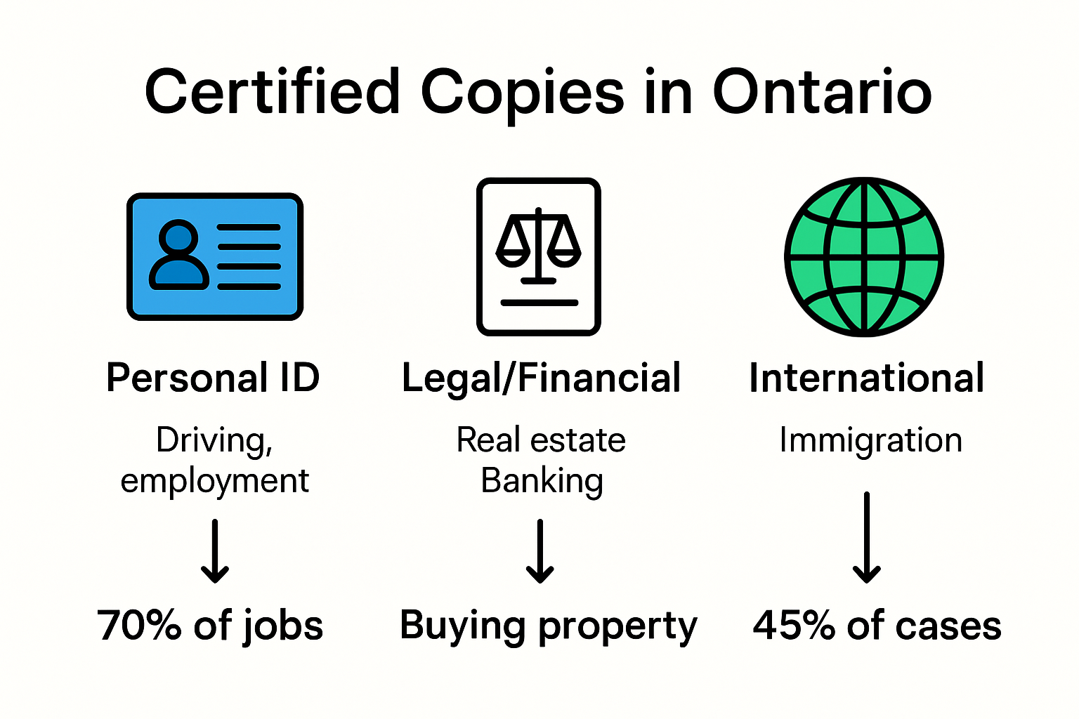Infographic of documents for certified copy in Ontario
