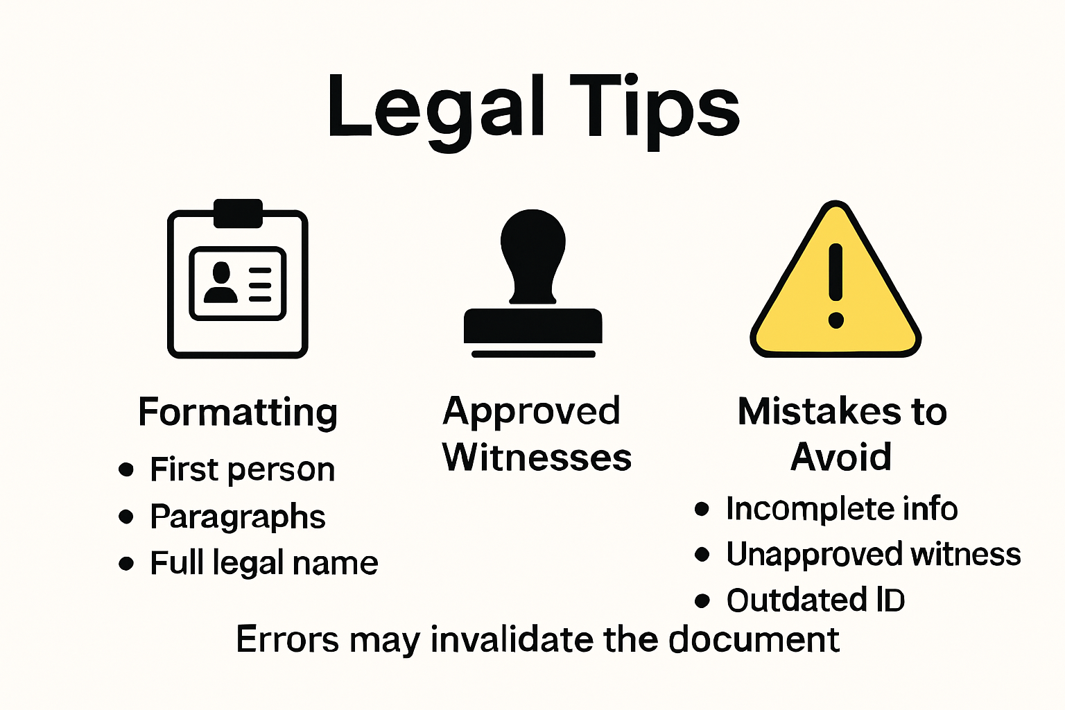 Checklist and tips for Ontario affidavit requirements infographic