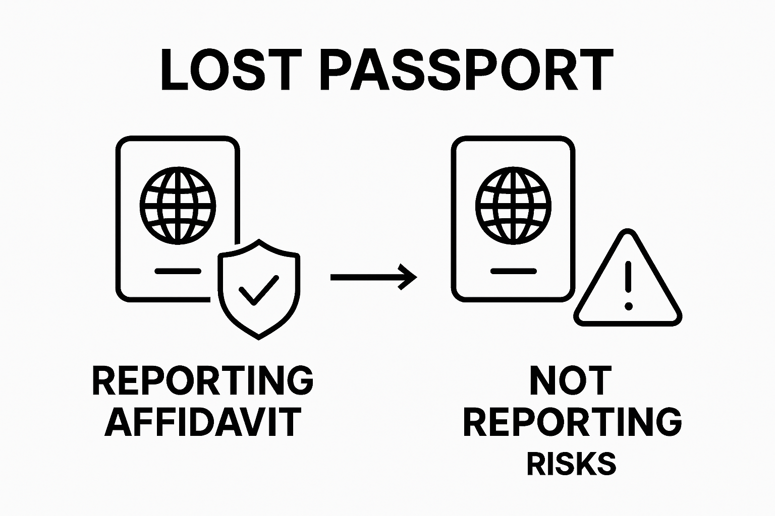 Comparison of reporting versus not reporting a lost passport