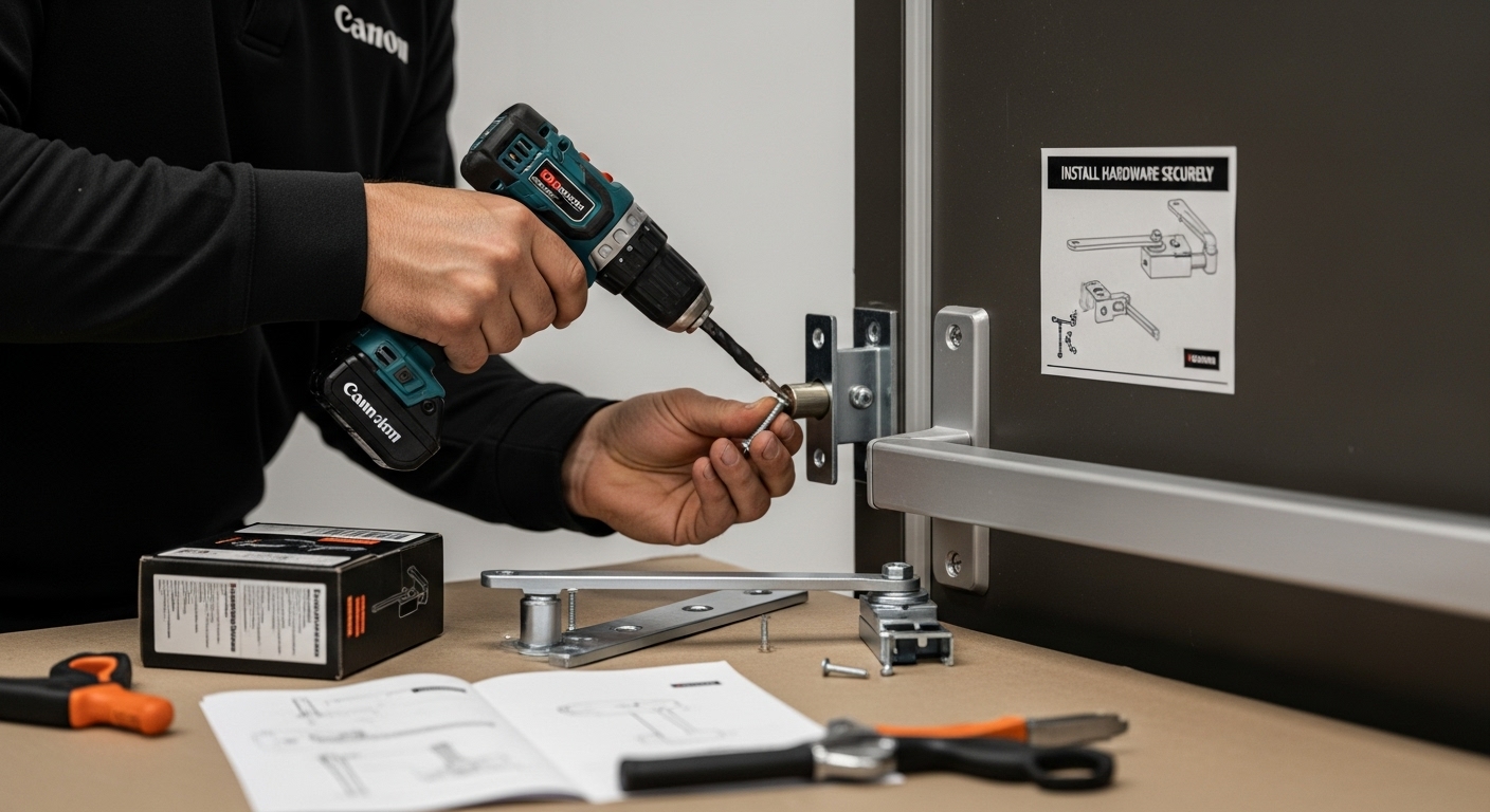 installing door closer hardware