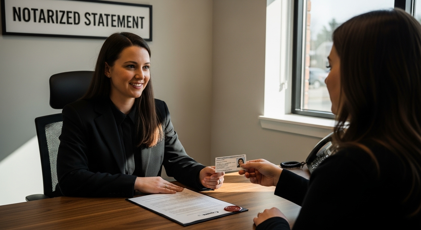 Ontario notary office notarized statement