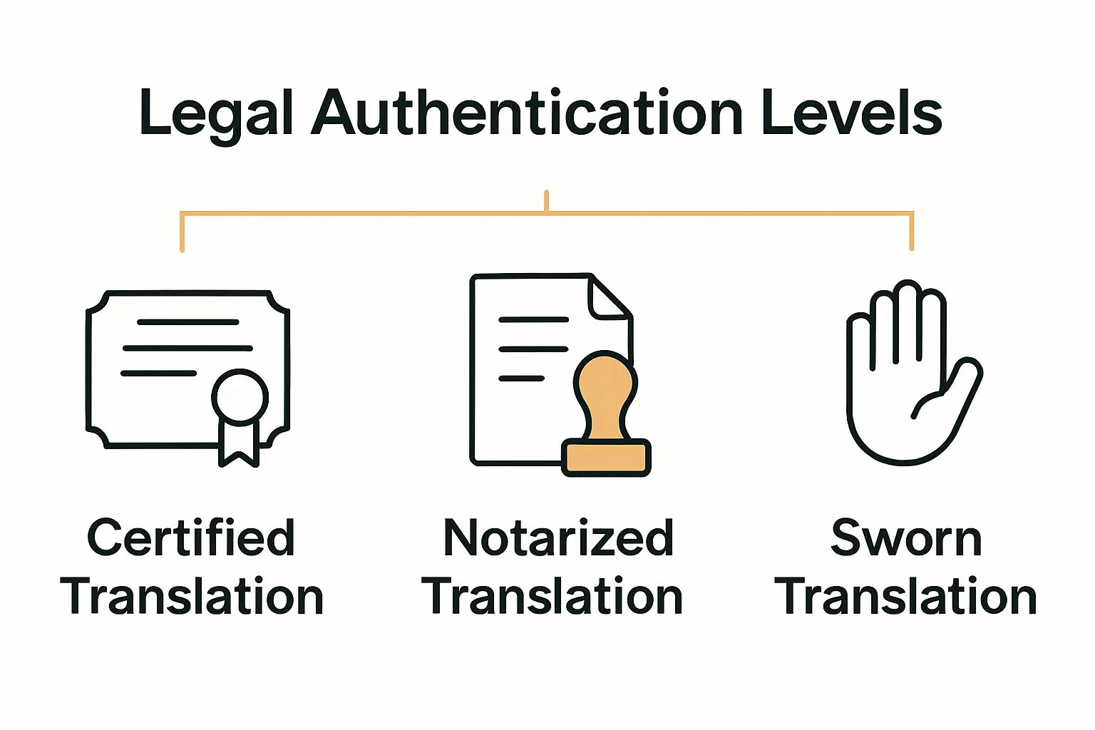 Comparison of Certified, Notarized, and Sworn Translation types