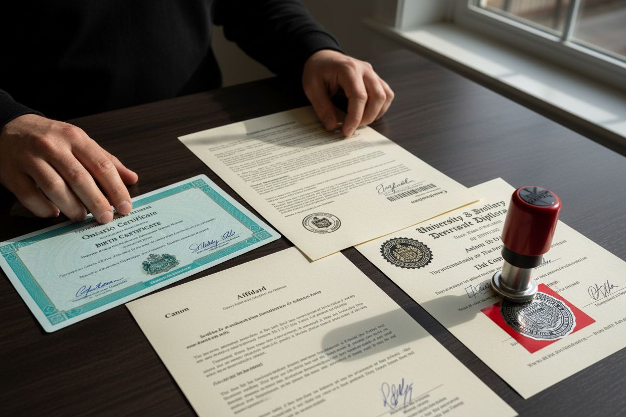 Ontario documents table