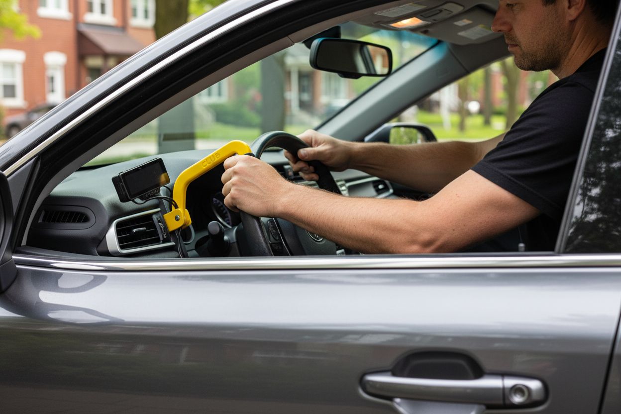 steering wheel lock installation