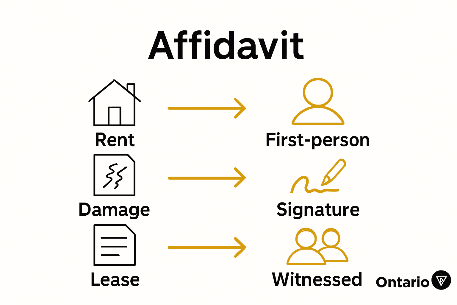 Comparison of Ontario affidavit types and their legal requirements.