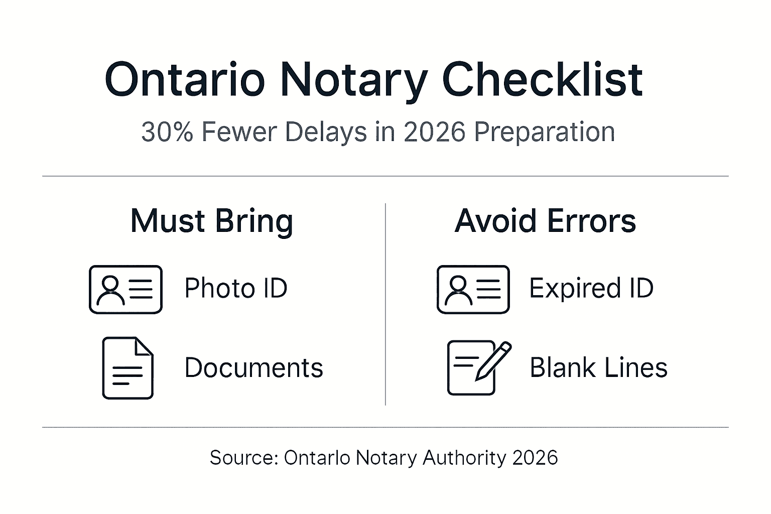 Infographic: Ontario notary checklist and errors to avoid