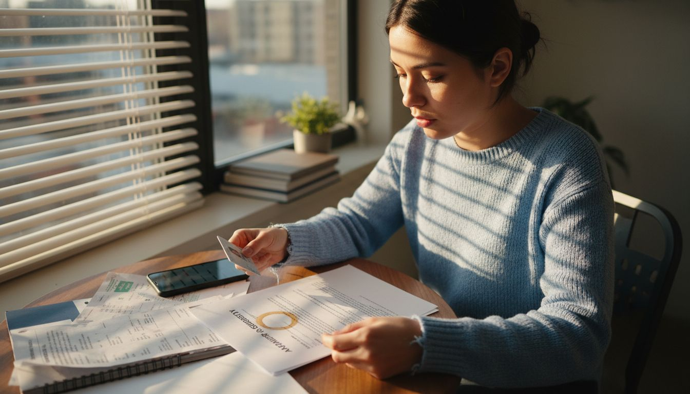 Woman checks ID for affidavit accuracy