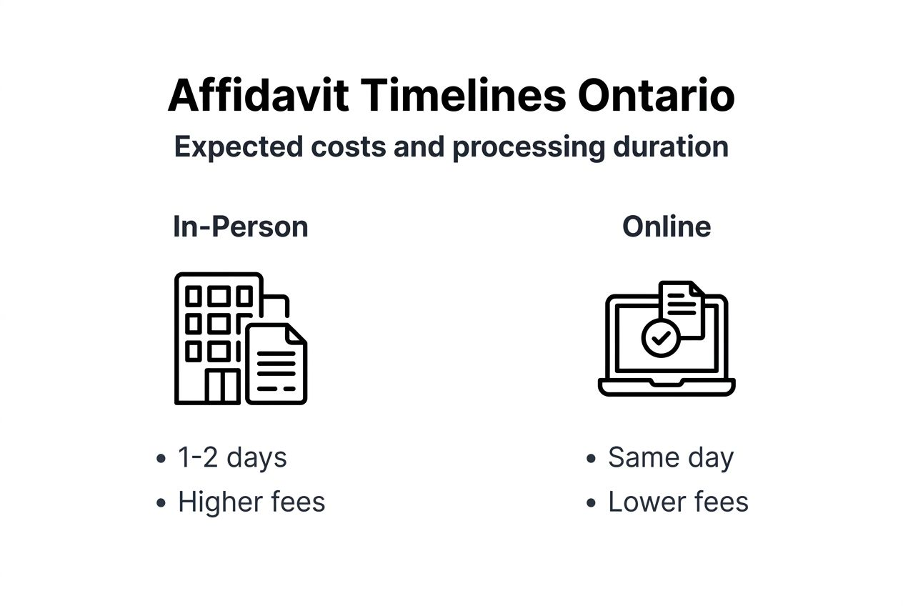 Infographic on Ontario affidavit timelines and costs