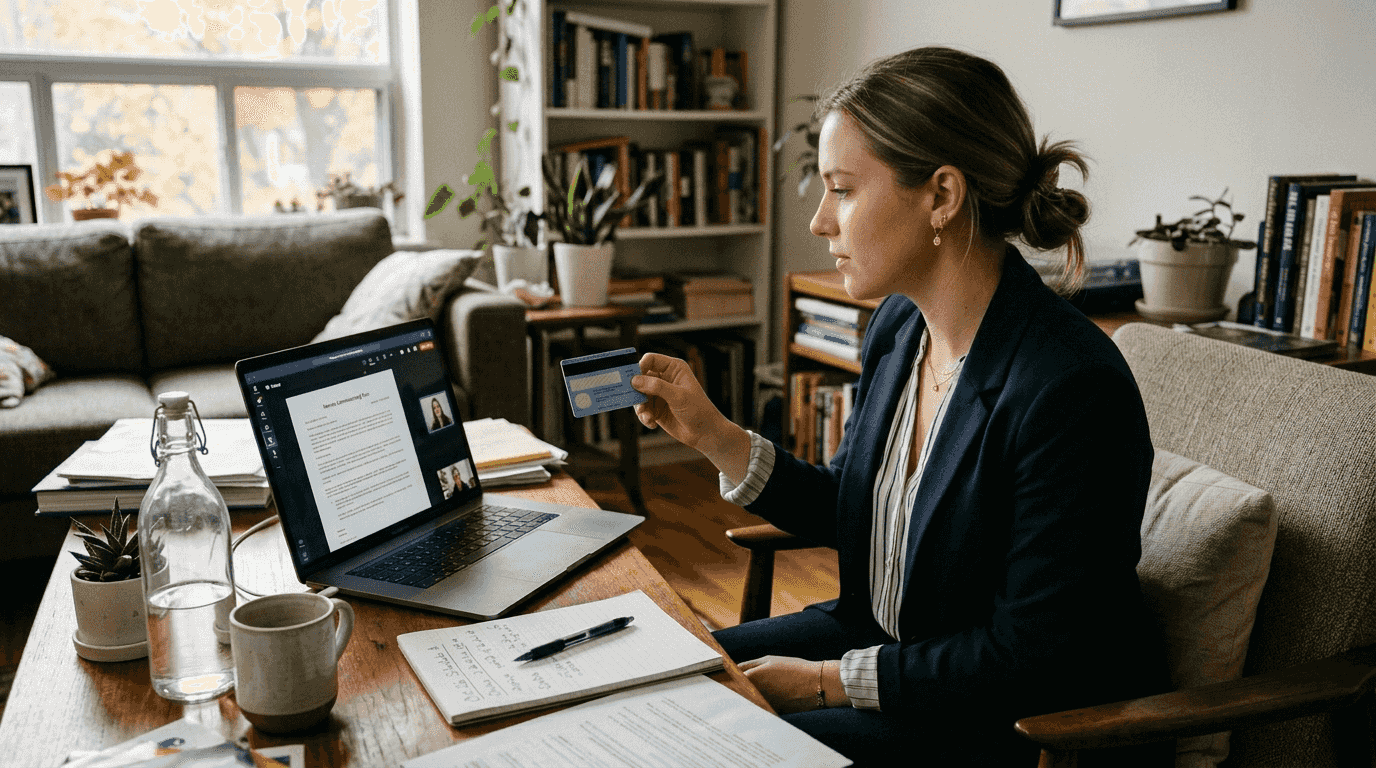 Client verifies ID for remote notary