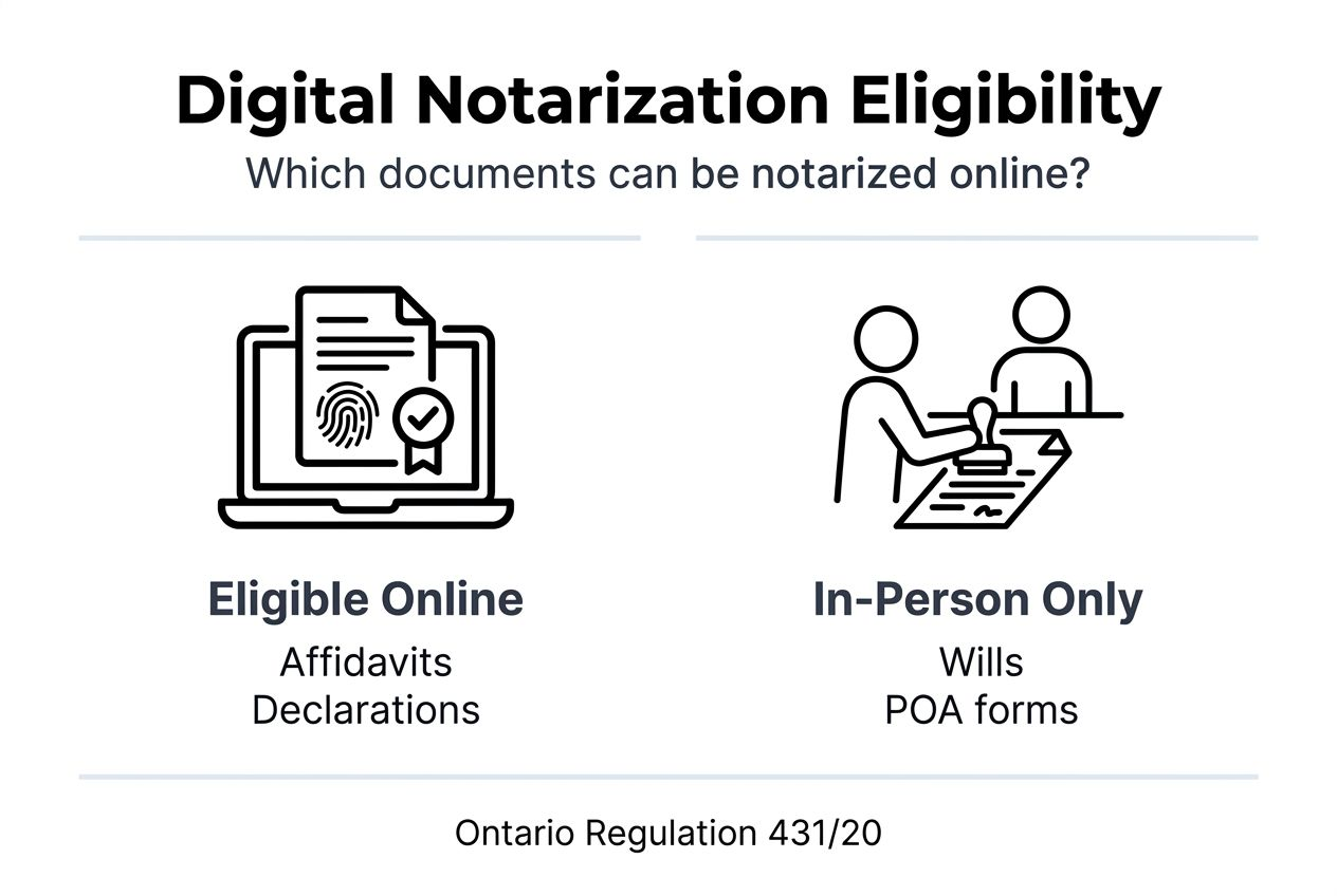 Infographic showing document notarization eligibility